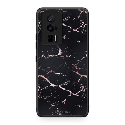 Θήκη Xiaomi Poco F5 Pro / Redmi K60 Pro Marble Black Rosegold από τη Smartfits με σχέδιο στο πίσω μέρος και μαύρο περίβλημα | Xiaomi Poco F5 Pro / Redmi K60 Pro Marble Black Rosegold Case with Colorful Back and Black Bezels