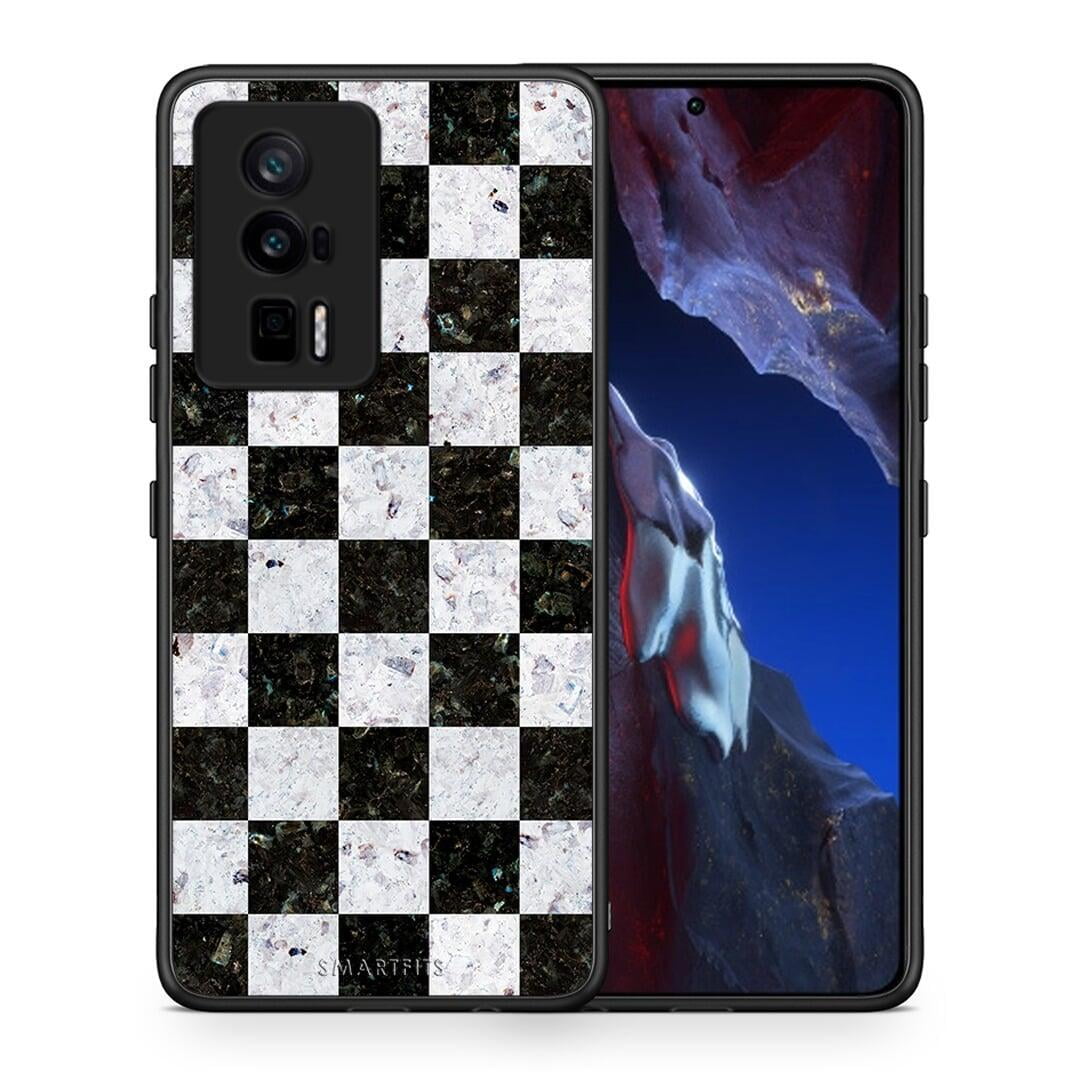 Θήκη Xiaomi Poco F5 Pro / Redmi K60 Pro Marble Square Geometric από τη Smartfits με σχέδιο στο πίσω μέρος και μαύρο περίβλημα | Xiaomi Poco F5 Pro / Redmi K60 Pro Marble Square Geometric Case with Colorful Back and Black Bezels