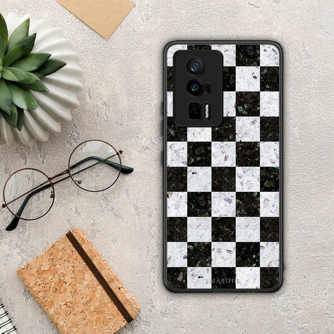 Θήκη Xiaomi Poco F5 Pro / Redmi K60 Pro Marble Square Geometric από τη Smartfits με σχέδιο στο πίσω μέρος και μαύρο περίβλημα | Xiaomi Poco F5 Pro / Redmi K60 Pro Marble Square Geometric Case with Colorful Back and Black Bezels