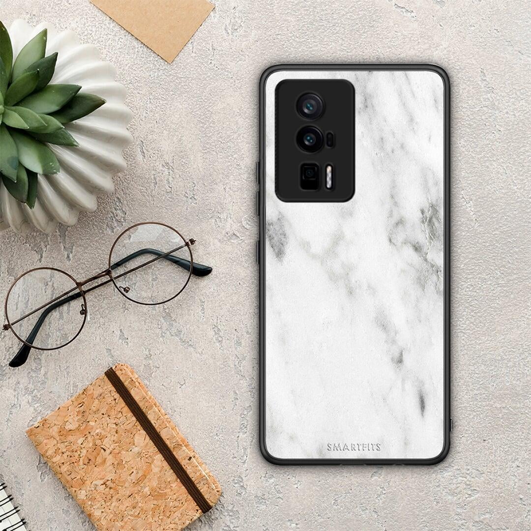 Θήκη Xiaomi Poco F5 Pro / Redmi K60 Pro Marble White από τη Smartfits με σχέδιο στο πίσω μέρος και μαύρο περίβλημα | Xiaomi Poco F5 Pro / Redmi K60 Pro Marble White Case with Colorful Back and Black Bezels