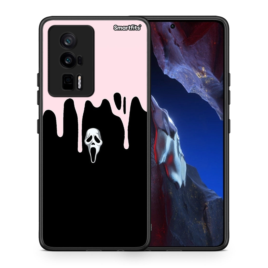 Θήκη Xiaomi Poco F5 Pro / Redmi K60 Pro Melting Halloween Mask από τη Smartfits με σχέδιο στο πίσω μέρος και μαύρο περίβλημα | Xiaomi Poco F5 Pro / Redmi K60 Pro Melting Halloween Mask Case with Colorful Back and Black Bezels