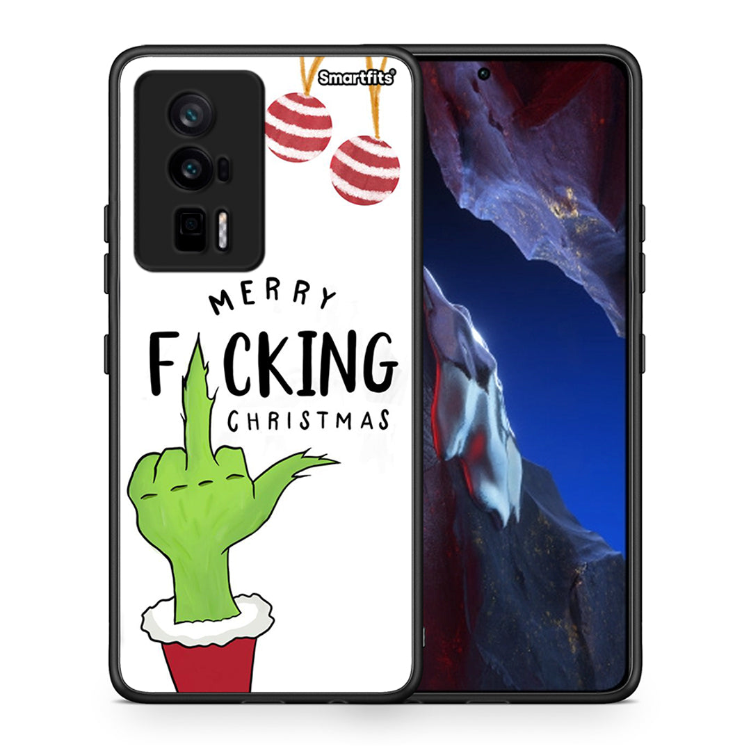 Θήκη Xiaomi Poco F5 Pro / Redmi K60 Pro Merry F Xmas από τη Smartfits με σχέδιο στο πίσω μέρος και μαύρο περίβλημα | Xiaomi Poco F5 Pro / Redmi K60 Pro Merry F Xmas Case with Colorful Back and Black Bezels