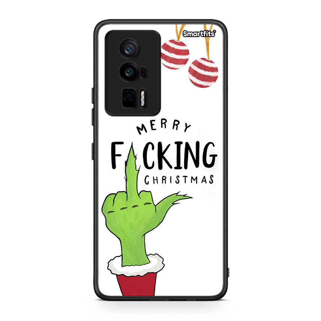 Θήκη Xiaomi Poco F5 Pro / Redmi K60 Pro Merry F Xmas από τη Smartfits με σχέδιο στο πίσω μέρος και μαύρο περίβλημα | Xiaomi Poco F5 Pro / Redmi K60 Pro Merry F Xmas Case with Colorful Back and Black Bezels