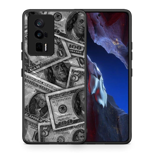 Θήκη Xiaomi Poco F5 Pro / Redmi K60 Pro Money Dollars από τη Smartfits με σχέδιο στο πίσω μέρος και μαύρο περίβλημα | Xiaomi Poco F5 Pro / Redmi K60 Pro Money Dollars Case with Colorful Back and Black Bezels