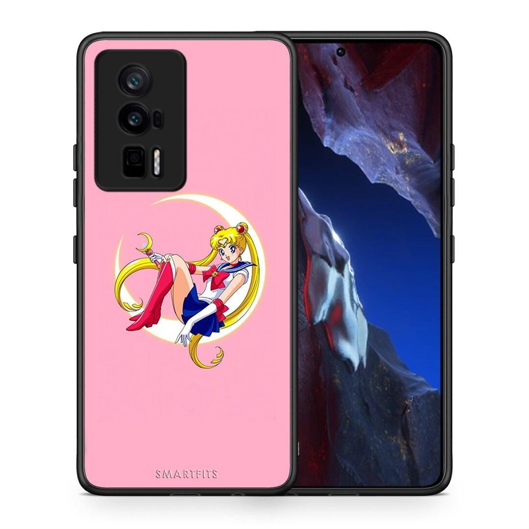 Θήκη Xiaomi Poco F5 Pro / Redmi K60 Pro Moon Girl από τη Smartfits με σχέδιο στο πίσω μέρος και μαύρο περίβλημα | Xiaomi Poco F5 Pro / Redmi K60 Pro Moon Girl Case with Colorful Back and Black Bezels