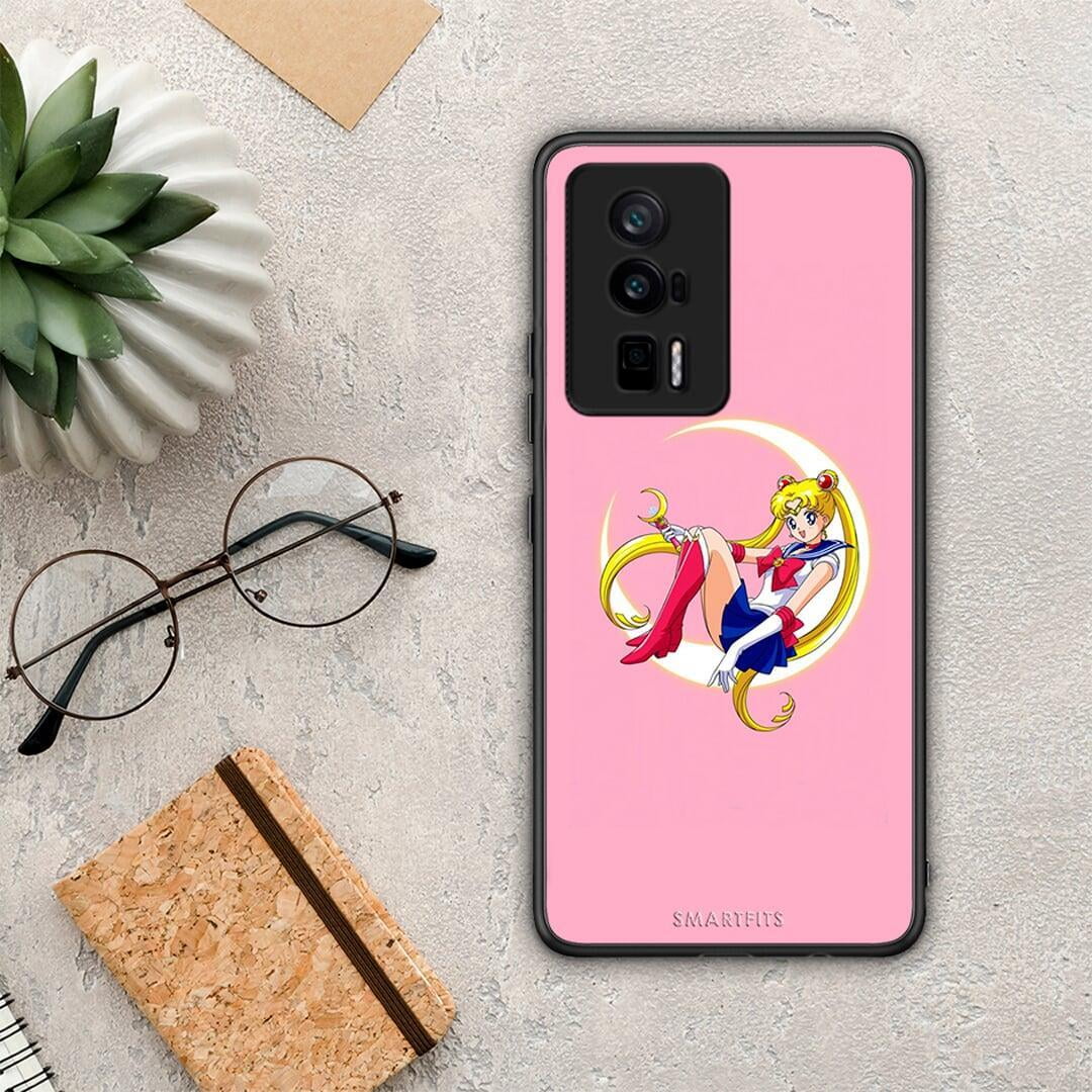 Θήκη Xiaomi Poco F5 Pro / Redmi K60 Pro Moon Girl από τη Smartfits με σχέδιο στο πίσω μέρος και μαύρο περίβλημα | Xiaomi Poco F5 Pro / Redmi K60 Pro Moon Girl Case with Colorful Back and Black Bezels