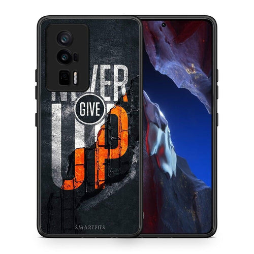 Θήκη Xiaomi Poco F5 Pro / Redmi K60 Pro Never Give Up από τη Smartfits με σχέδιο στο πίσω μέρος και μαύρο περίβλημα | Xiaomi Poco F5 Pro / Redmi K60 Pro Never Give Up Case with Colorful Back and Black Bezels