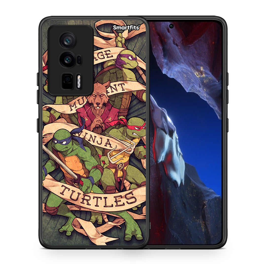 Θήκη Xiaomi Poco F5 Pro / Redmi K60 Pro Ninja Turtles από τη Smartfits με σχέδιο στο πίσω μέρος και μαύρο περίβλημα | Xiaomi Poco F5 Pro / Redmi K60 Pro Ninja Turtles Case with Colorful Back and Black Bezels