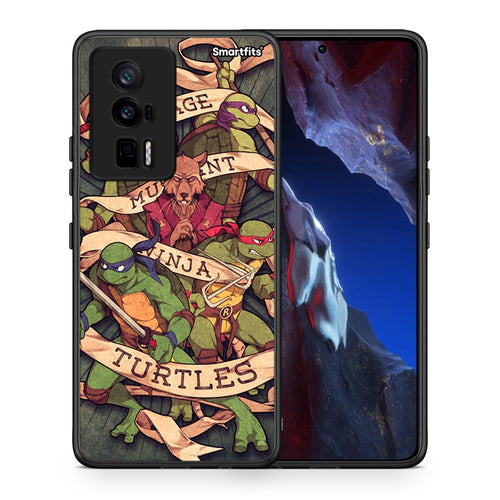 Θήκη Xiaomi Poco F5 Pro / Redmi K60 Pro Ninja Turtles από τη Smartfits με σχέδιο στο πίσω μέρος και μαύρο περίβλημα | Xiaomi Poco F5 Pro / Redmi K60 Pro Ninja Turtles Case with Colorful Back and Black Bezels