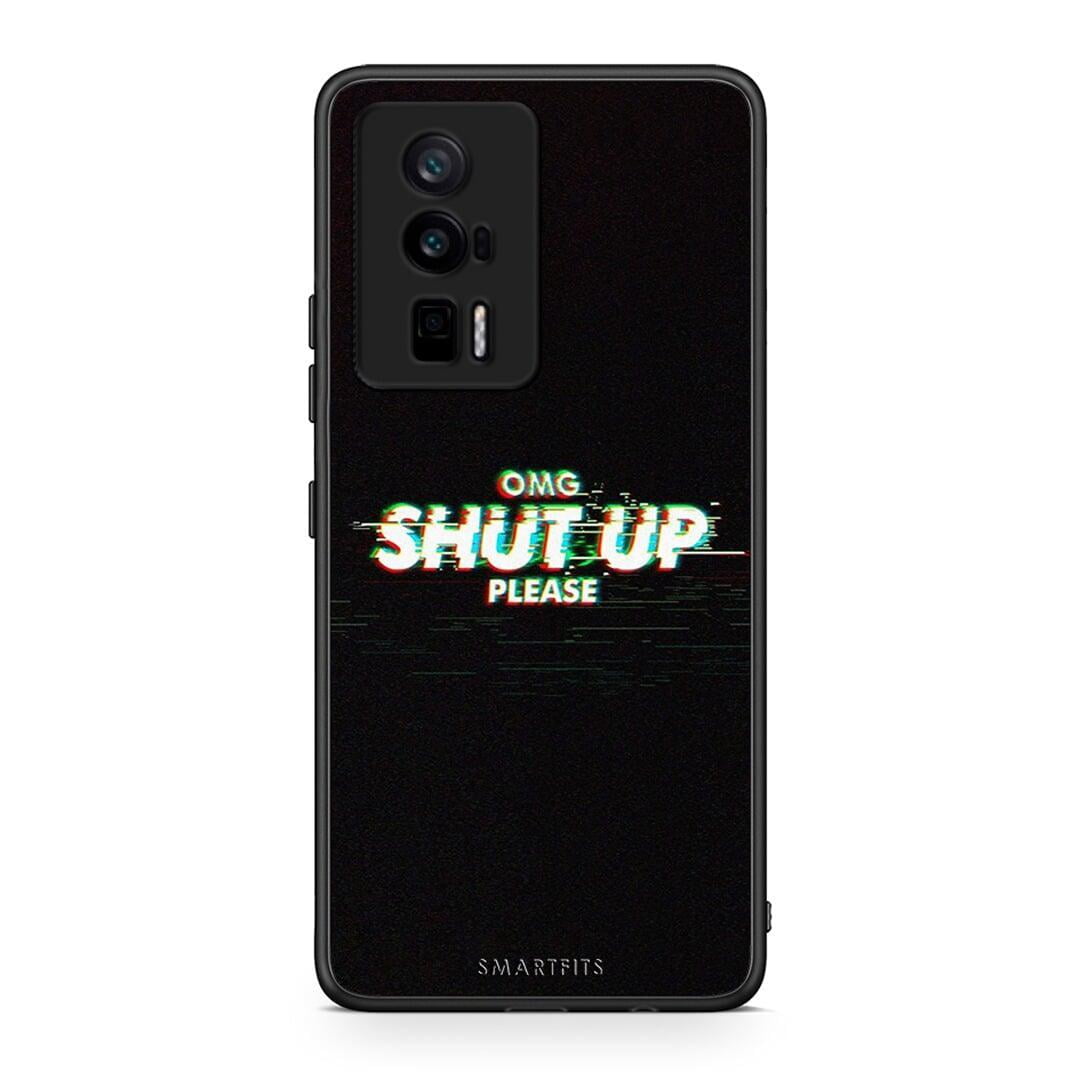 Θήκη Xiaomi Poco F5 Pro / Redmi K60 Pro OMG ShutUp από τη Smartfits με σχέδιο στο πίσω μέρος και μαύρο περίβλημα | Xiaomi Poco F5 Pro / Redmi K60 Pro OMG ShutUp Case with Colorful Back and Black Bezels