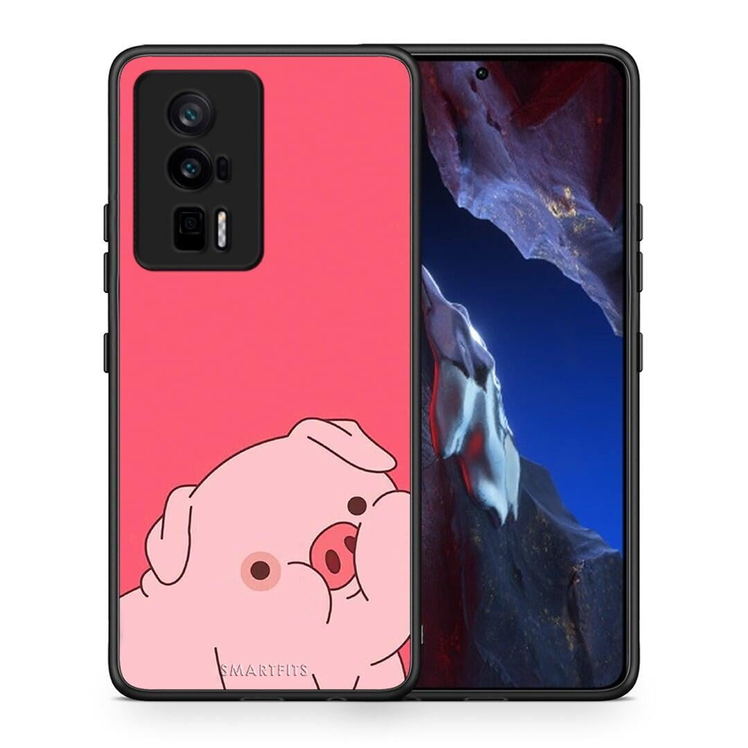 Θήκη Xiaomi Poco F5 Pro / Redmi K60 Pro Pig Love 1 από τη Smartfits με σχέδιο στο πίσω μέρος και μαύρο περίβλημα | Xiaomi Poco F5 Pro / Redmi K60 Pro Pig Love 1 Case with Colorful Back and Black Bezels