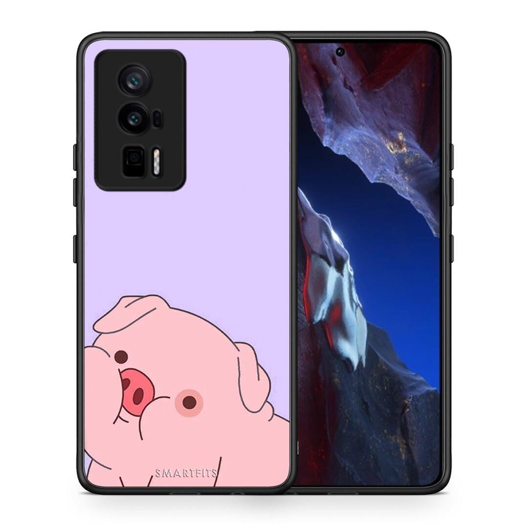 Θήκη Xiaomi Poco F5 Pro / Redmi K60 Pro Pig Love 2 από τη Smartfits με σχέδιο στο πίσω μέρος και μαύρο περίβλημα | Xiaomi Poco F5 Pro / Redmi K60 Pro Pig Love 2 Case with Colorful Back and Black Bezels