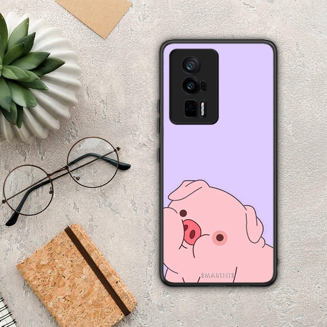 Θήκη Xiaomi Poco F5 Pro / Redmi K60 Pro Pig Love 2 από τη Smartfits με σχέδιο στο πίσω μέρος και μαύρο περίβλημα | Xiaomi Poco F5 Pro / Redmi K60 Pro Pig Love 2 Case with Colorful Back and Black Bezels