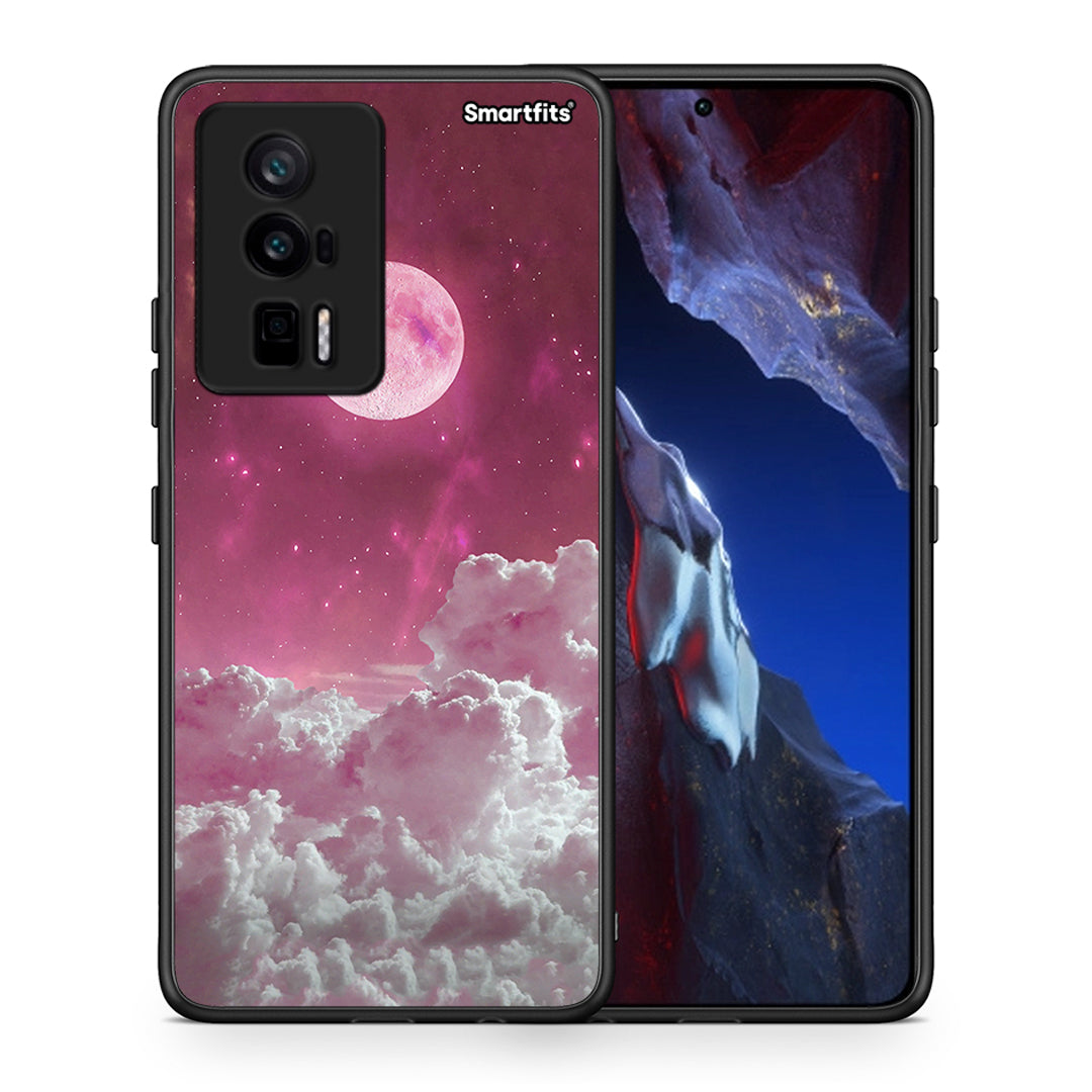 Θήκη Xiaomi Poco F5 Pro / Redmi K60 Pro Pink Moon από τη Smartfits με σχέδιο στο πίσω μέρος και μαύρο περίβλημα | Xiaomi Poco F5 Pro / Redmi K60 Pro Pink Moon Case with Colorful Back and Black Bezels