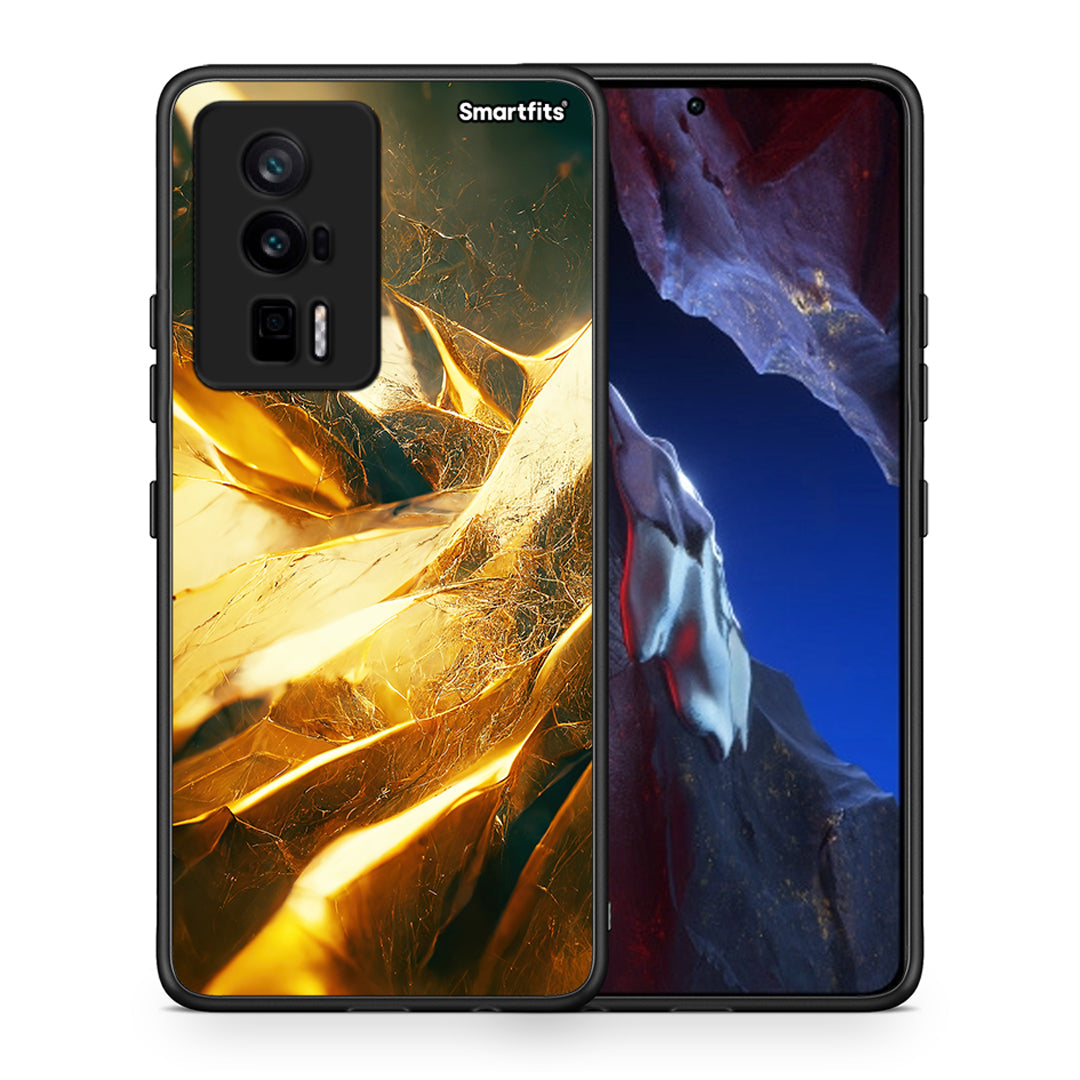 Θήκη Xiaomi Poco F5 Pro / Redmi K60 Pro Real Gold από τη Smartfits με σχέδιο στο πίσω μέρος και μαύρο περίβλημα | Xiaomi Poco F5 Pro / Redmi K60 Pro Real Gold Case with Colorful Back and Black Bezels