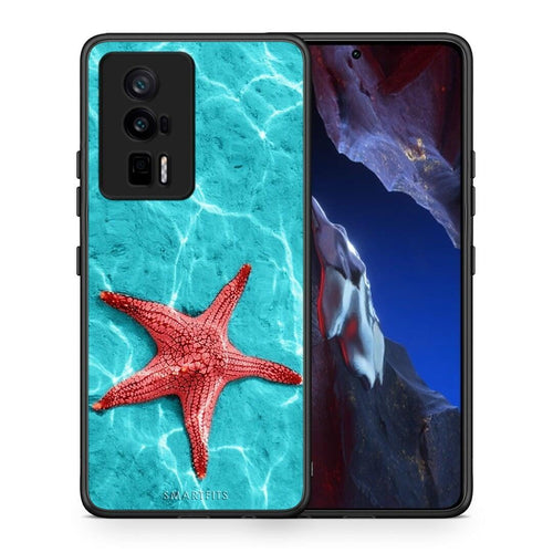 Θήκη Xiaomi Poco F5 Pro / Redmi K60 Pro Red Starfish από τη Smartfits με σχέδιο στο πίσω μέρος και μαύρο περίβλημα | Xiaomi Poco F5 Pro / Redmi K60 Pro Red Starfish Case with Colorful Back and Black Bezels