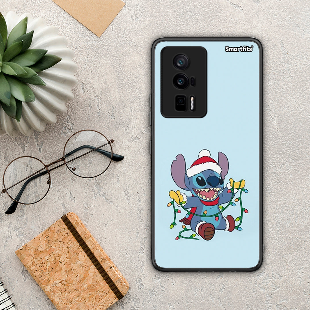 Θήκη Xiaomi Poco F5 Pro / Redmi K60 Pro Santa Stich από τη Smartfits με σχέδιο στο πίσω μέρος και μαύρο περίβλημα | Xiaomi Poco F5 Pro / Redmi K60 Pro Santa Stich Case with Colorful Back and Black Bezels