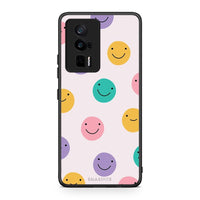 Thumbnail for Θήκη Xiaomi Poco F5 Pro / Redmi K60 Pro Smiley Faces από τη Smartfits με σχέδιο στο πίσω μέρος και μαύρο περίβλημα | Xiaomi Poco F5 Pro / Redmi K60 Pro Smiley Faces Case with Colorful Back and Black Bezels