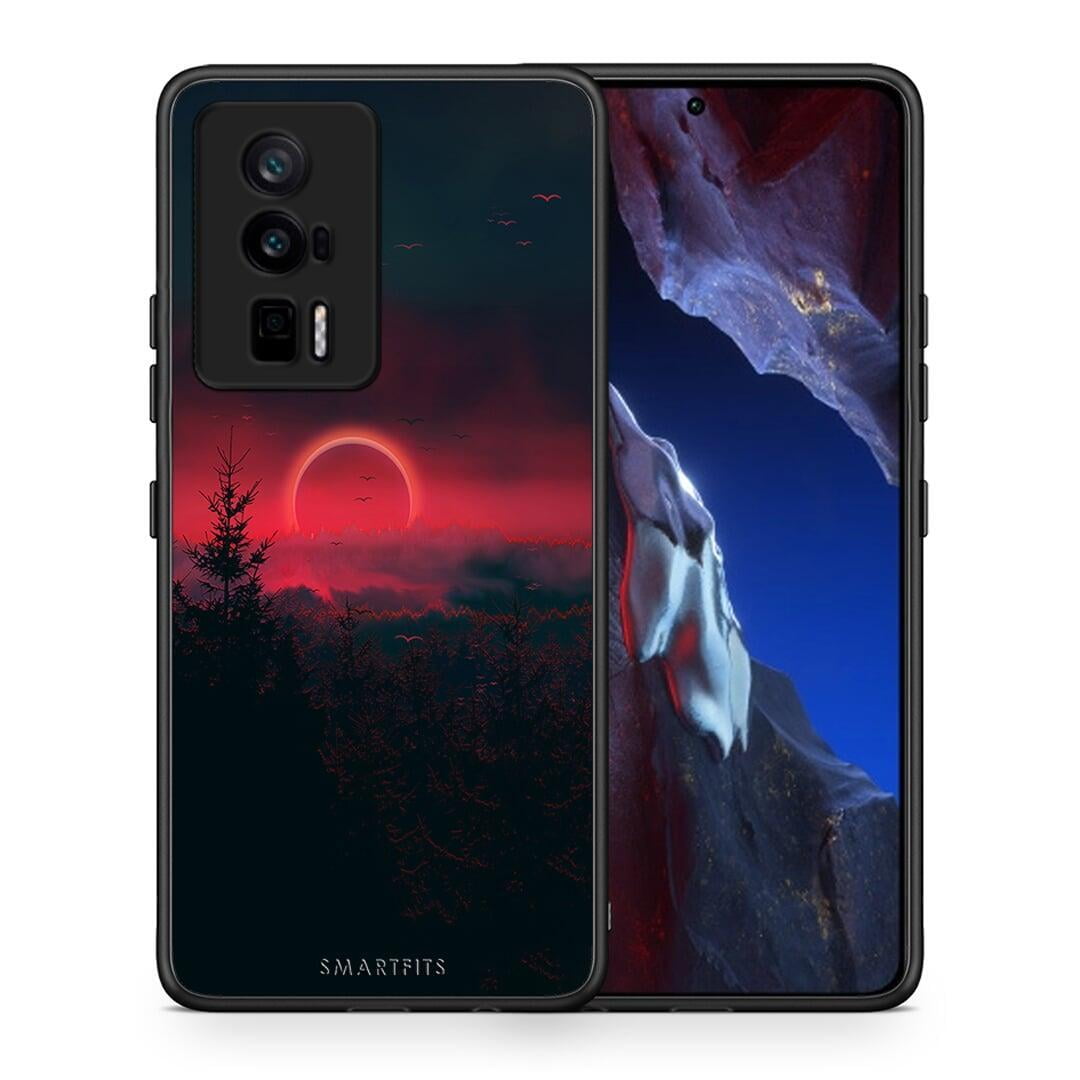 Θήκη Xiaomi Poco F5 Pro / Redmi K60 Pro Tropic Sunset από τη Smartfits με σχέδιο στο πίσω μέρος και μαύρο περίβλημα | Xiaomi Poco F5 Pro / Redmi K60 Pro Tropic Sunset Case with Colorful Back and Black Bezels