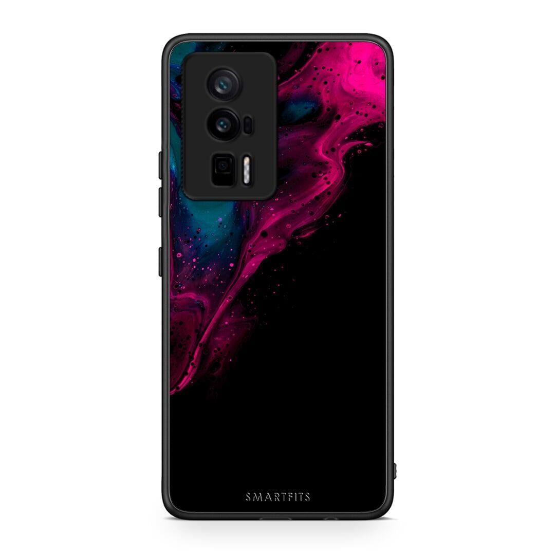 Θήκη Xiaomi Poco F5 Pro / Redmi K60 Pro Watercolor Pink Black από τη Smartfits με σχέδιο στο πίσω μέρος και μαύρο περίβλημα | Xiaomi Poco F5 Pro / Redmi K60 Pro Watercolor Pink Black Case with Colorful Back and Black Bezels