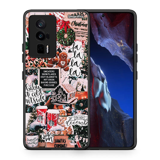 Θήκη Xiaomi Poco F5 Pro / Redmi K60 Pro Xmas Habbits από τη Smartfits με σχέδιο στο πίσω μέρος και μαύρο περίβλημα | Xiaomi Poco F5 Pro / Redmi K60 Pro Xmas Habbits Case with Colorful Back and Black Bezels