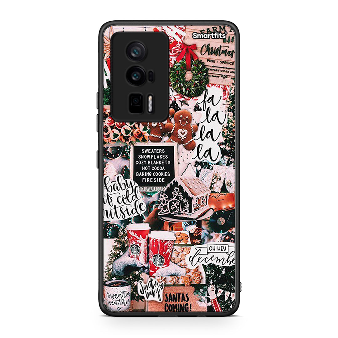 Θήκη Xiaomi Poco F5 Pro / Redmi K60 Pro Xmas Habbits από τη Smartfits με σχέδιο στο πίσω μέρος και μαύρο περίβλημα | Xiaomi Poco F5 Pro / Redmi K60 Pro Xmas Habbits Case with Colorful Back and Black Bezels
