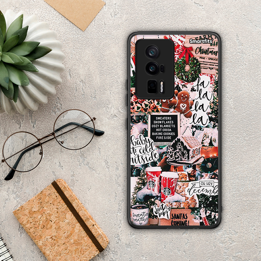 Θήκη Xiaomi Poco F5 Pro / Redmi K60 Pro Xmas Habbits από τη Smartfits με σχέδιο στο πίσω μέρος και μαύρο περίβλημα | Xiaomi Poco F5 Pro / Redmi K60 Pro Xmas Habbits Case with Colorful Back and Black Bezels