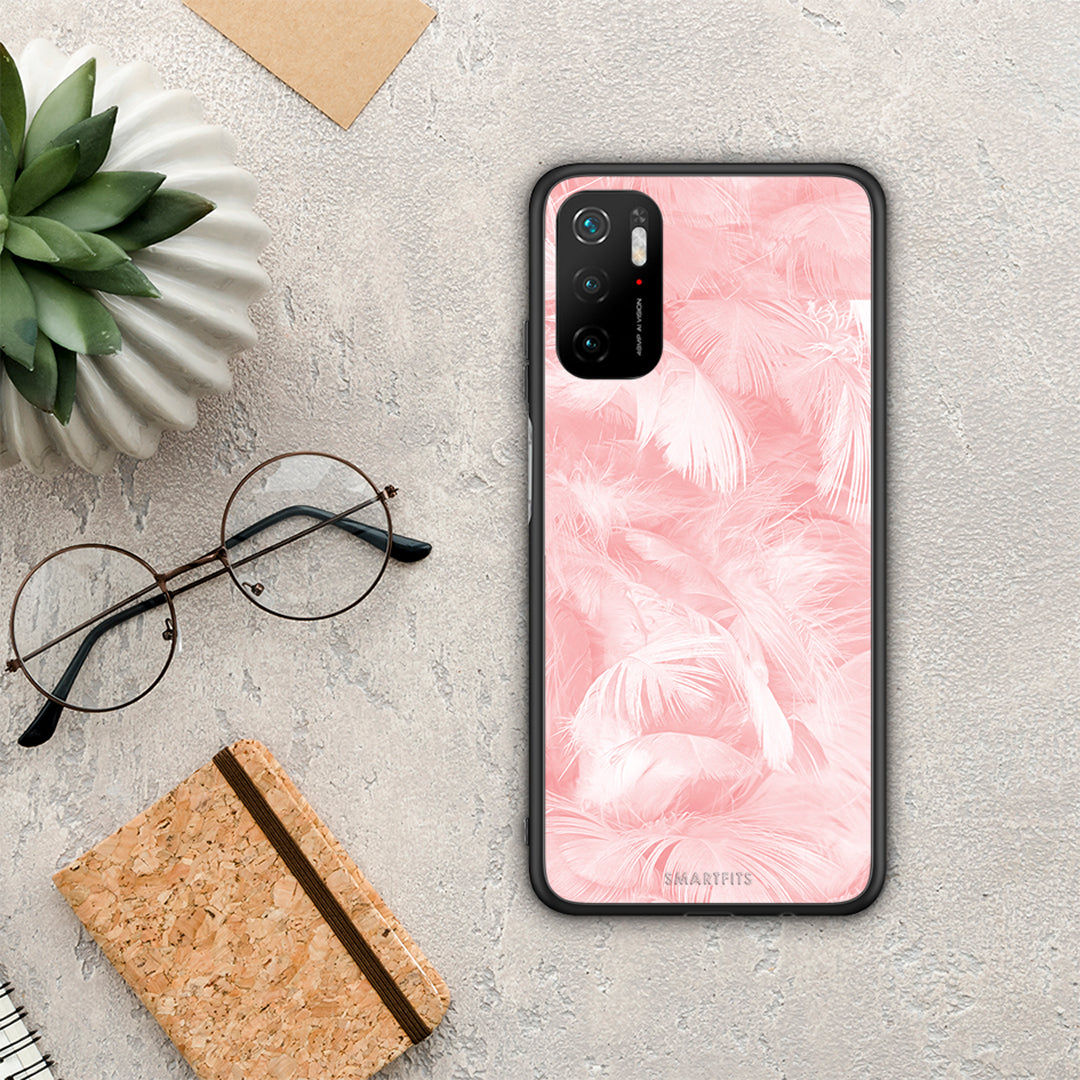 Boho Pink Feather - Xiaomi Redmi Note 10 5G θήκη