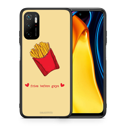 Θήκη Αγίου Βαλεντίνου Xiaomi Poco M3 Pro Fries Before Guys από τη Smartfits με σχέδιο στο πίσω μέρος και μαύρο περίβλημα | Xiaomi Poco M3 Pro Fries Before Guys case with colorful back and black bezels