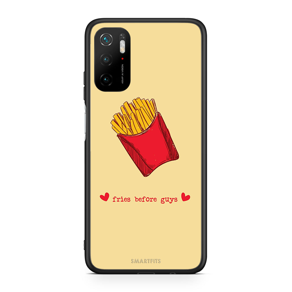 Xiaomi Redmi Note 10 5G Fries Before Guys Θήκη Αγίου Βαλεντίνου από τη Smartfits με σχέδιο στο πίσω μέρος και μαύρο περίβλημα | Smartphone case with colorful back and black bezels by Smartfits