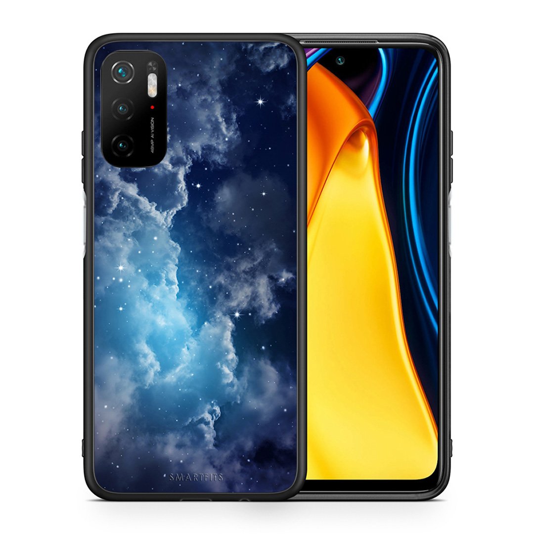 Θήκη Xiaomi Redmi Note 10 5G/Poco M3 Pro Blue Sky Galaxy από τη Smartfits με σχέδιο στο πίσω μέρος και μαύρο περίβλημα | Xiaomi Redmi Note 10 5G/Poco M3 Pro Blue Sky Galaxy case with colorful back and black bezels