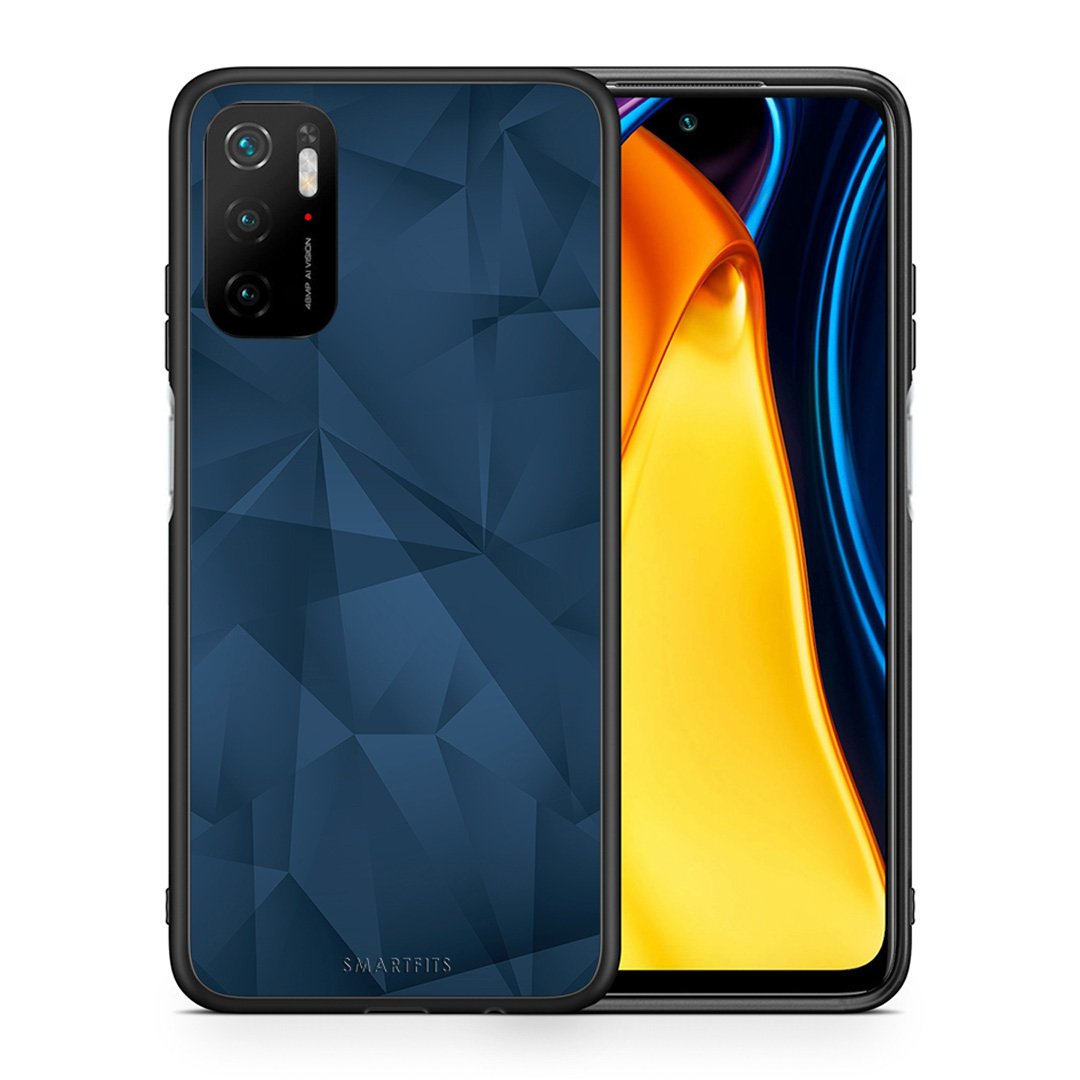 Θήκη Xiaomi Redmi Note 10 5G/Poco M3 Pro Blue Abstract Geometric από τη Smartfits με σχέδιο στο πίσω μέρος και μαύρο περίβλημα | Xiaomi Redmi Note 10 5G/Poco M3 Pro Blue Abstract Geometric case with colorful back and black bezels
