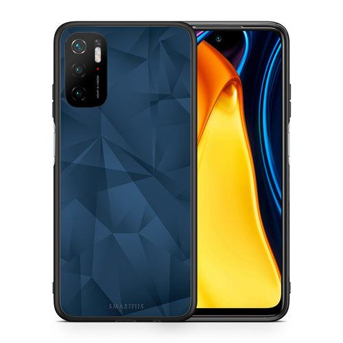 Θήκη Xiaomi Redmi Note 10 5G/Poco M3 Pro Blue Abstract Geometric από τη Smartfits με σχέδιο στο πίσω μέρος και μαύρο περίβλημα | Xiaomi Redmi Note 10 5G/Poco M3 Pro Blue Abstract Geometric case with colorful back and black bezels
