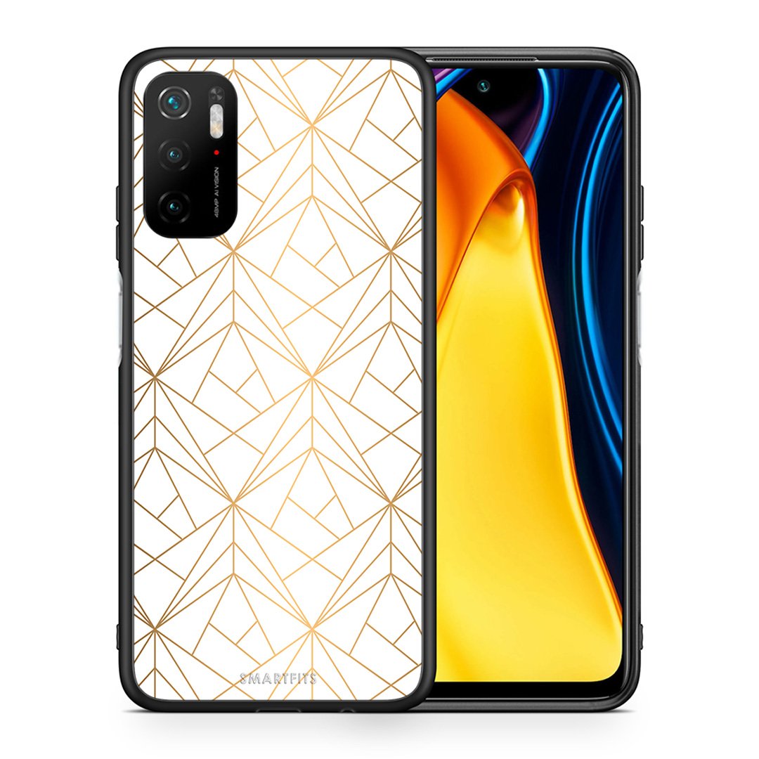 Θήκη Xiaomi Redmi Note 10 5G/Poco M3 Pro Luxury White Geometric από τη Smartfits με σχέδιο στο πίσω μέρος και μαύρο περίβλημα | Xiaomi Redmi Note 10 5G/Poco M3 Pro Luxury White Geometric case with colorful back and black bezels