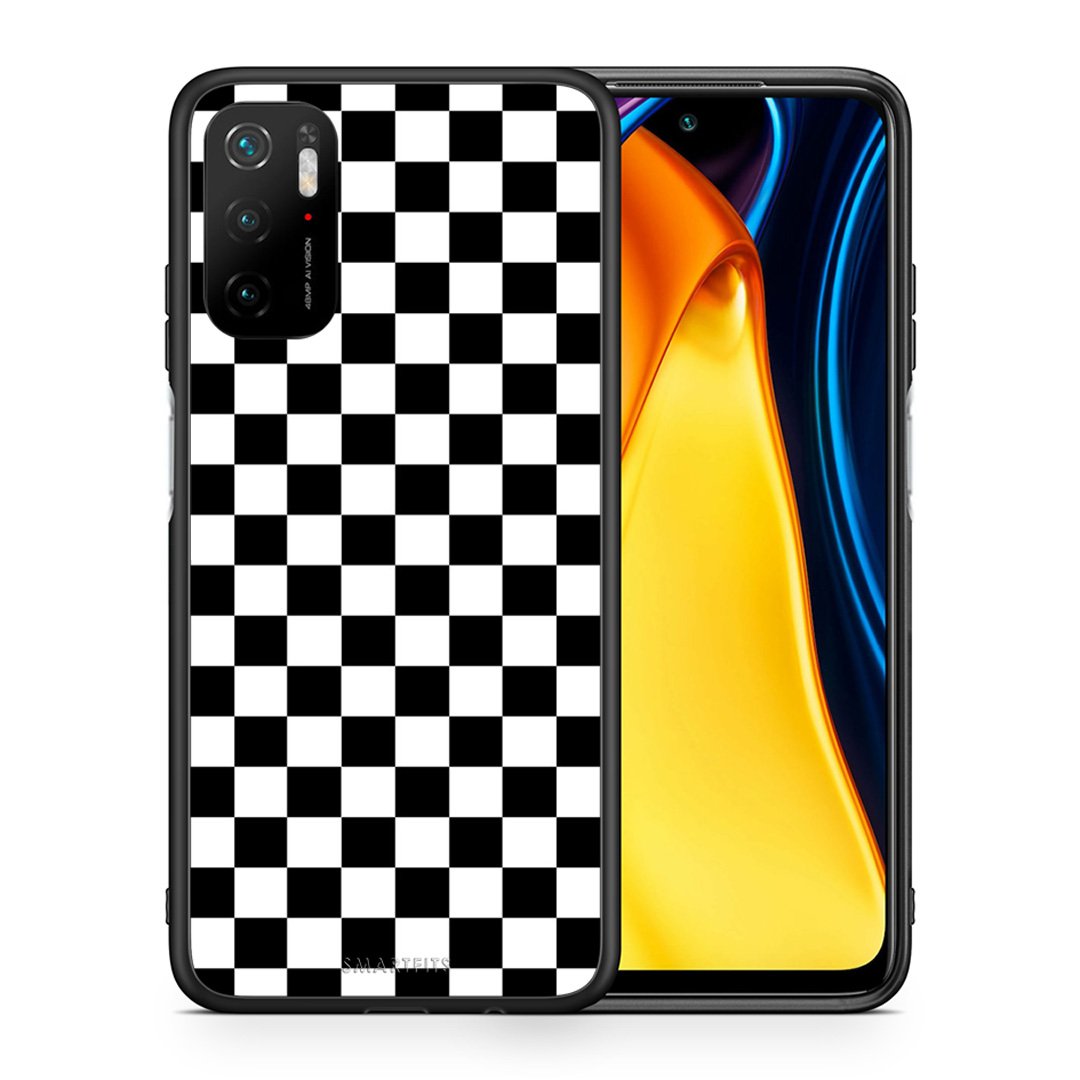 Θήκη Xiaomi Redmi Note 10 5G/Poco M3 Pro Squares Geometric από τη Smartfits με σχέδιο στο πίσω μέρος και μαύρο περίβλημα | Xiaomi Redmi Note 10 5G/Poco M3 Pro Squares Geometric case with colorful back and black bezels