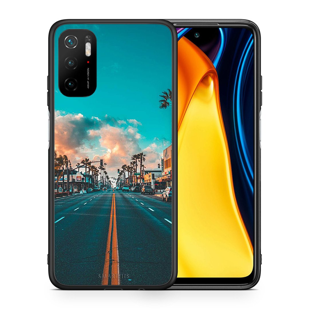 Θήκη Xiaomi Redmi Note 10 5G/Poco M3 Pro City Landscape από τη Smartfits με σχέδιο στο πίσω μέρος και μαύρο περίβλημα | Xiaomi Redmi Note 10 5G/Poco M3 Pro City Landscape case with colorful back and black bezels