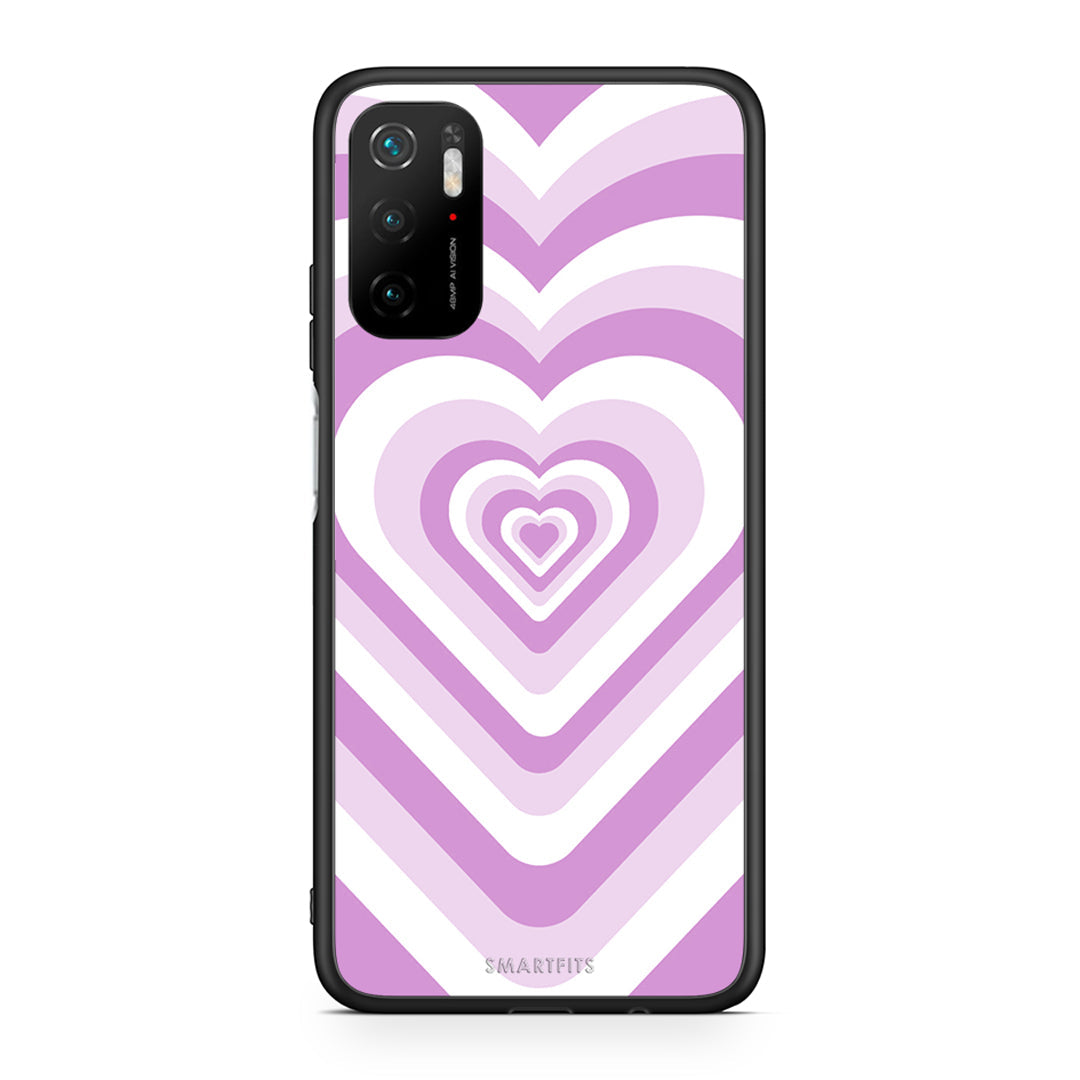 Xiaomi Redmi Note 10 5G/Poco M3 Pro Lilac Hearts θήκη από τη Smartfits με σχέδιο στο πίσω μέρος και μαύρο περίβλημα | Smartphone case with colorful back and black bezels by Smartfits