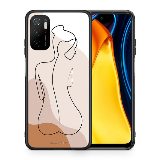 Θήκη Xiaomi Redmi Note 10 5G/Poco M3 Pro LineArt Woman από τη Smartfits με σχέδιο στο πίσω μέρος και μαύρο περίβλημα | Xiaomi Redmi Note 10 5G/Poco M3 Pro LineArt Woman case with colorful back and black bezels