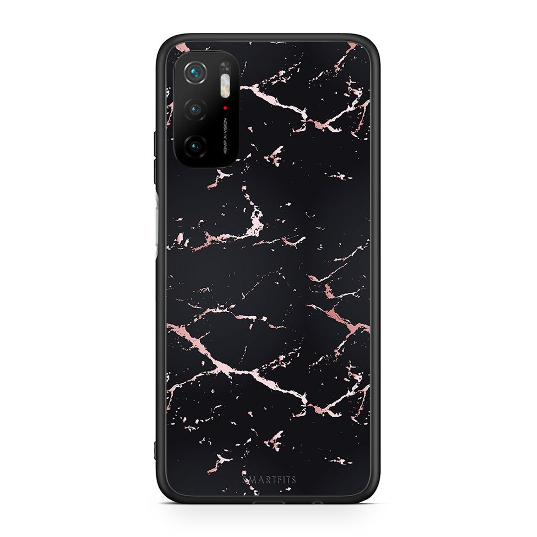 4 - Xiaomi Redmi Note 10 5G/Poco M3 Pro Black Rosegold Marble case, cover, bumper