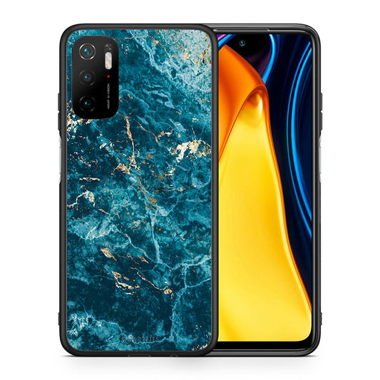 Θήκη Xiaomi Redmi Note 10 5G/Poco M3 Pro Marble Blue από τη Smartfits με σχέδιο στο πίσω μέρος και μαύρο περίβλημα | Xiaomi Redmi Note 10 5G/Poco M3 Pro Marble Blue case with colorful back and black bezels