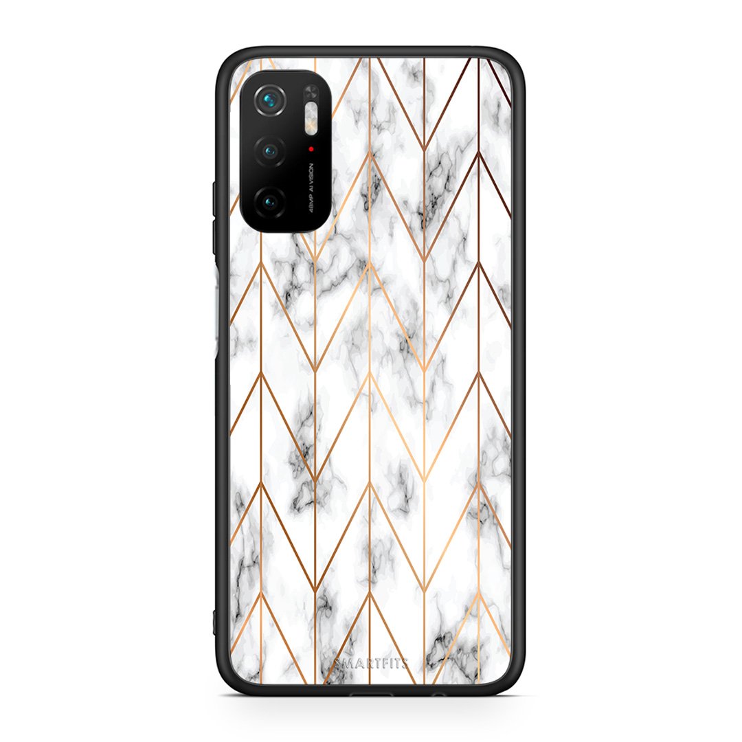 44 - Xiaomi Redmi Note 10 5G/Poco M3 Pro Gold Geometric Marble case, cover, bumper