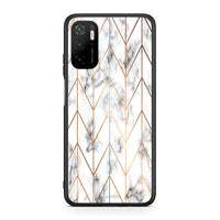 Thumbnail for 44 - Xiaomi Redmi Note 10 5G/Poco M3 Pro Gold Geometric Marble case, cover, bumper