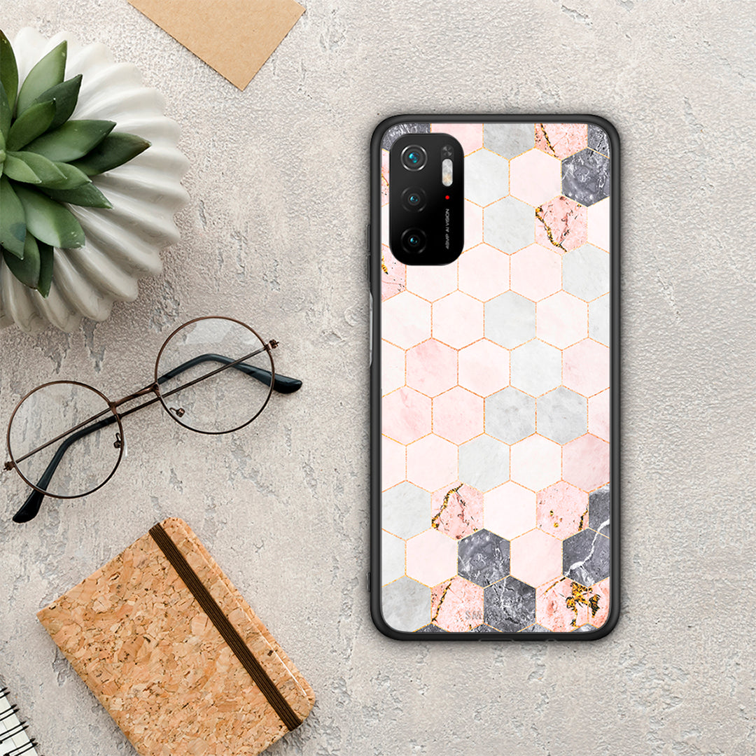 Marble Hexagon Pink - Xiaomi Redmi Note 10 5G θήκη