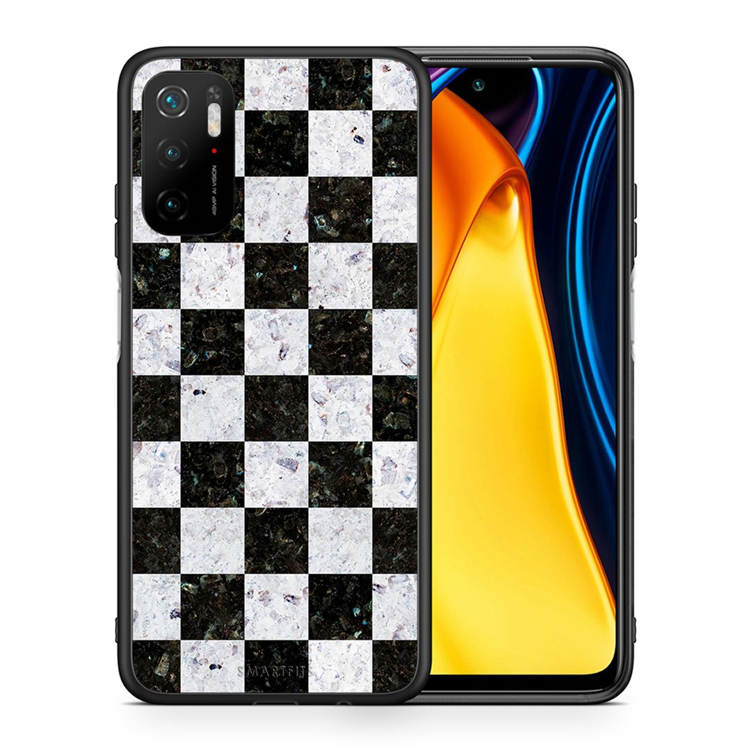 Θήκη Xiaomi Redmi Note 10 5G/Poco M3 Pro Square Geometric Marble από τη Smartfits με σχέδιο στο πίσω μέρος και μαύρο περίβλημα | Xiaomi Redmi Note 10 5G/Poco M3 Pro Square Geometric Marble case with colorful back and black bezels