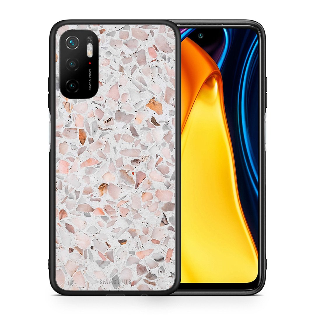 Θήκη Xiaomi Redmi Note 10 5G/Poco M3 Pro Marble Terrazzo από τη Smartfits με σχέδιο στο πίσω μέρος και μαύρο περίβλημα | Xiaomi Redmi Note 10 5G/Poco M3 Pro Marble Terrazzo case with colorful back and black bezels