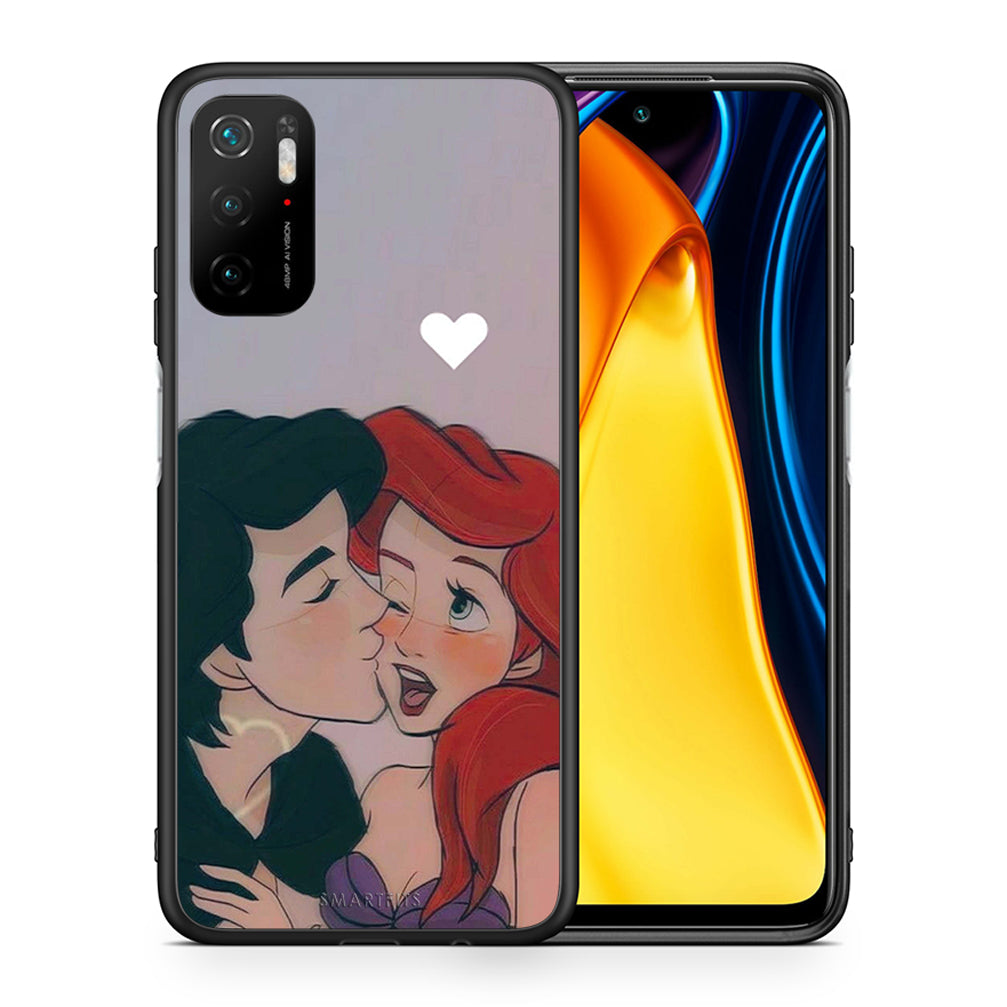 Θήκη Αγίου Βαλεντίνου Xiaomi Poco M3 Pro Mermaid Love από τη Smartfits με σχέδιο στο πίσω μέρος και μαύρο περίβλημα | Xiaomi Poco M3 Pro Mermaid Love case with colorful back and black bezels