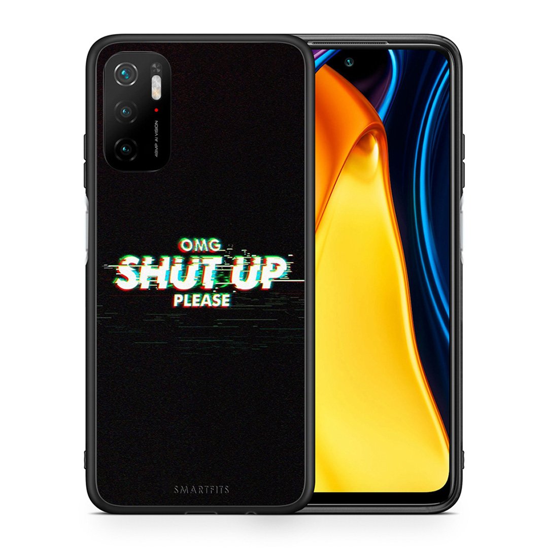 Θήκη Xiaomi Redmi Note 10 5G/Poco M3 Pro OMG ShutUp από τη Smartfits με σχέδιο στο πίσω μέρος και μαύρο περίβλημα | Xiaomi Redmi Note 10 5G/Poco M3 Pro OMG ShutUp case with colorful back and black bezels