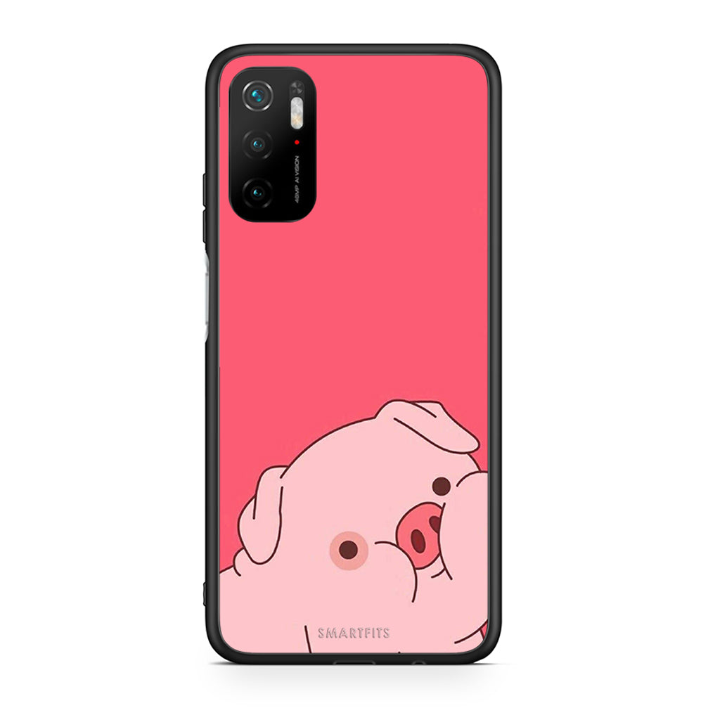 Xiaomi Poco M3 Pro Pig Love 1 Θήκη Αγίου Βαλεντίνου από τη Smartfits με σχέδιο στο πίσω μέρος και μαύρο περίβλημα | Smartphone case with colorful back and black bezels by Smartfits