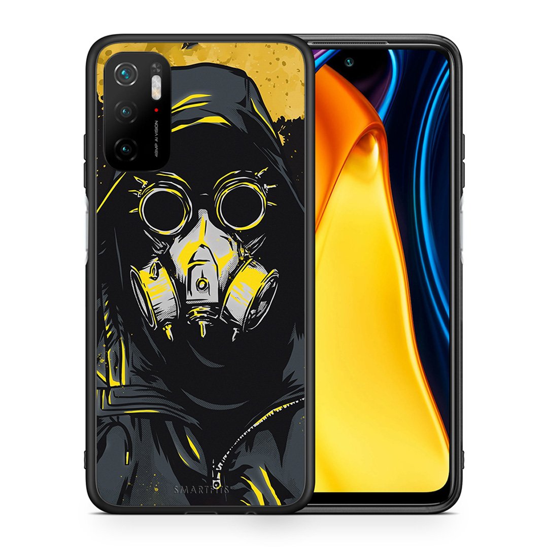 Θήκη Xiaomi Redmi Note 10 5G/Poco M3 Pro Mask PopArt από τη Smartfits με σχέδιο στο πίσω μέρος και μαύρο περίβλημα | Xiaomi Redmi Note 10 5G/Poco M3 Pro Mask PopArt case with colorful back and black bezels