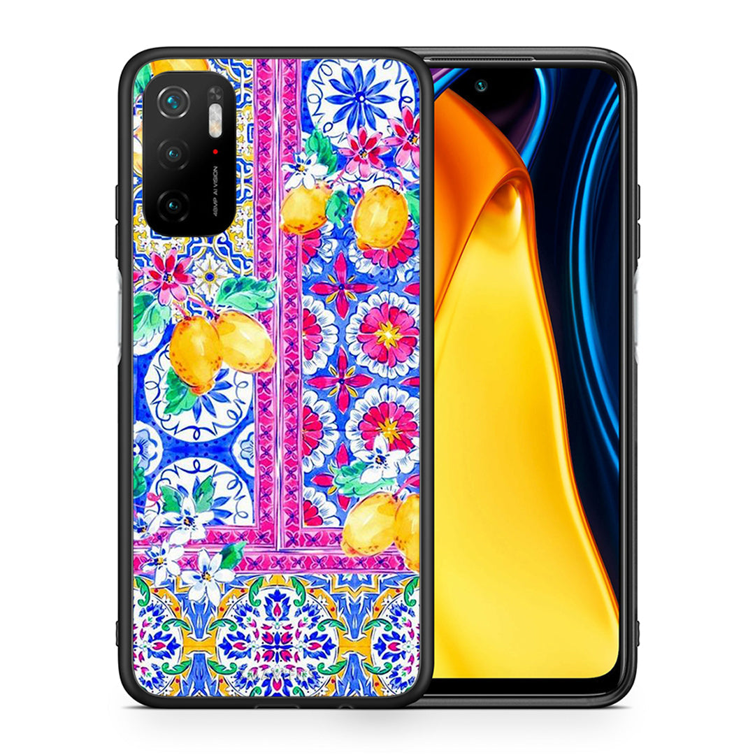 Θήκη Xiaomi Redmi Note 10 5G/Poco M3 Pro Retro Spring από τη Smartfits με σχέδιο στο πίσω μέρος και μαύρο περίβλημα | Xiaomi Redmi Note 10 5G/Poco M3 Pro Retro Spring case with colorful back and black bezels